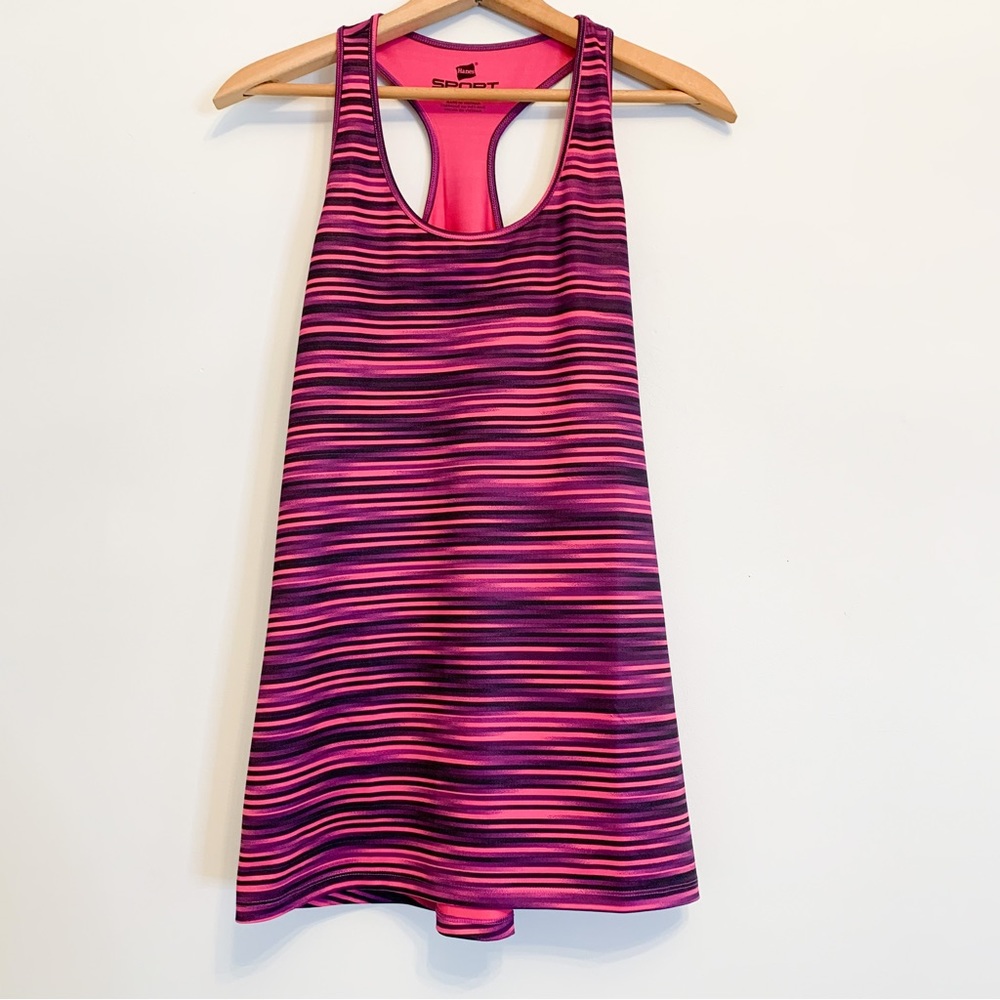 Hanes Sport Racer Back Athletic Tank Pink Large